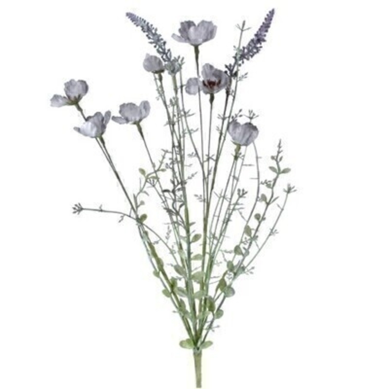 A realistic faux Blue Wildflower Artifical Rose Spray. The artifical pick can be arranged into a pot or vase. made by the Londer designer Gisela Graham who designs really beautiful gifts for your home and garden. Would make an ideal gift. Would look good in any home and would suit any decor.